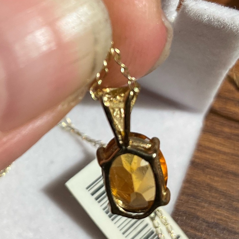 14k Gold Dainty Topaz Necklace NWT - Picture 8 of 12
